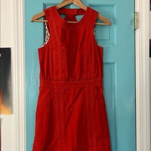 Marc By Marc Jacobs red dress with golden button detail